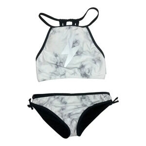 Timeapple Girls Lightening White & Black Bathing Suit Size 16